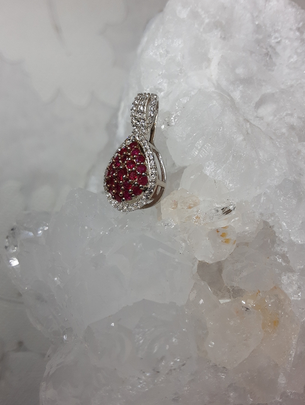 925 ruby pendant. - Picture 4 of 5